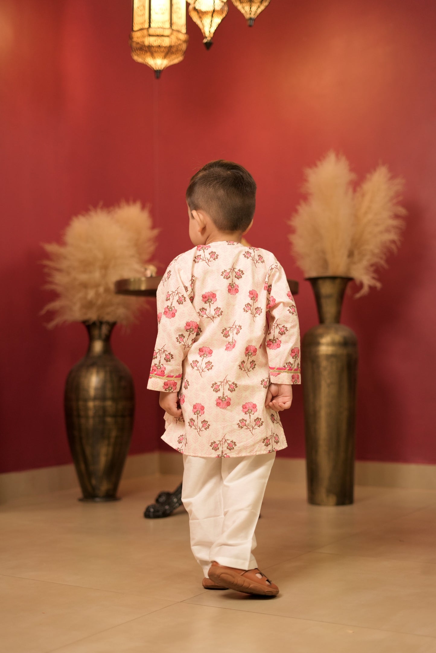 Pear Bear Shreenathji Idol Embroidered Kurta Set.