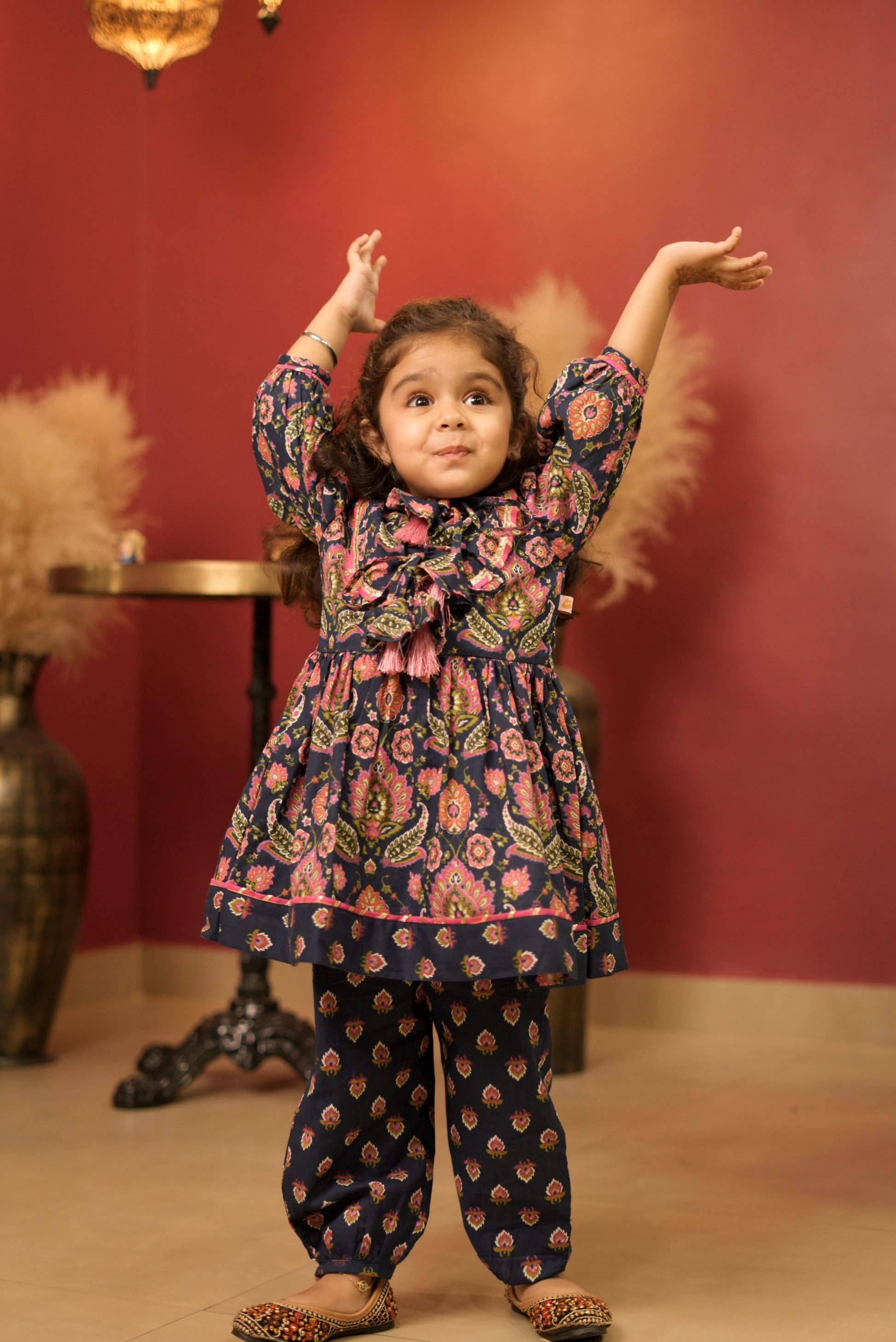 Pear Bear Traditional Turkish Motif Printed Angrakha set.