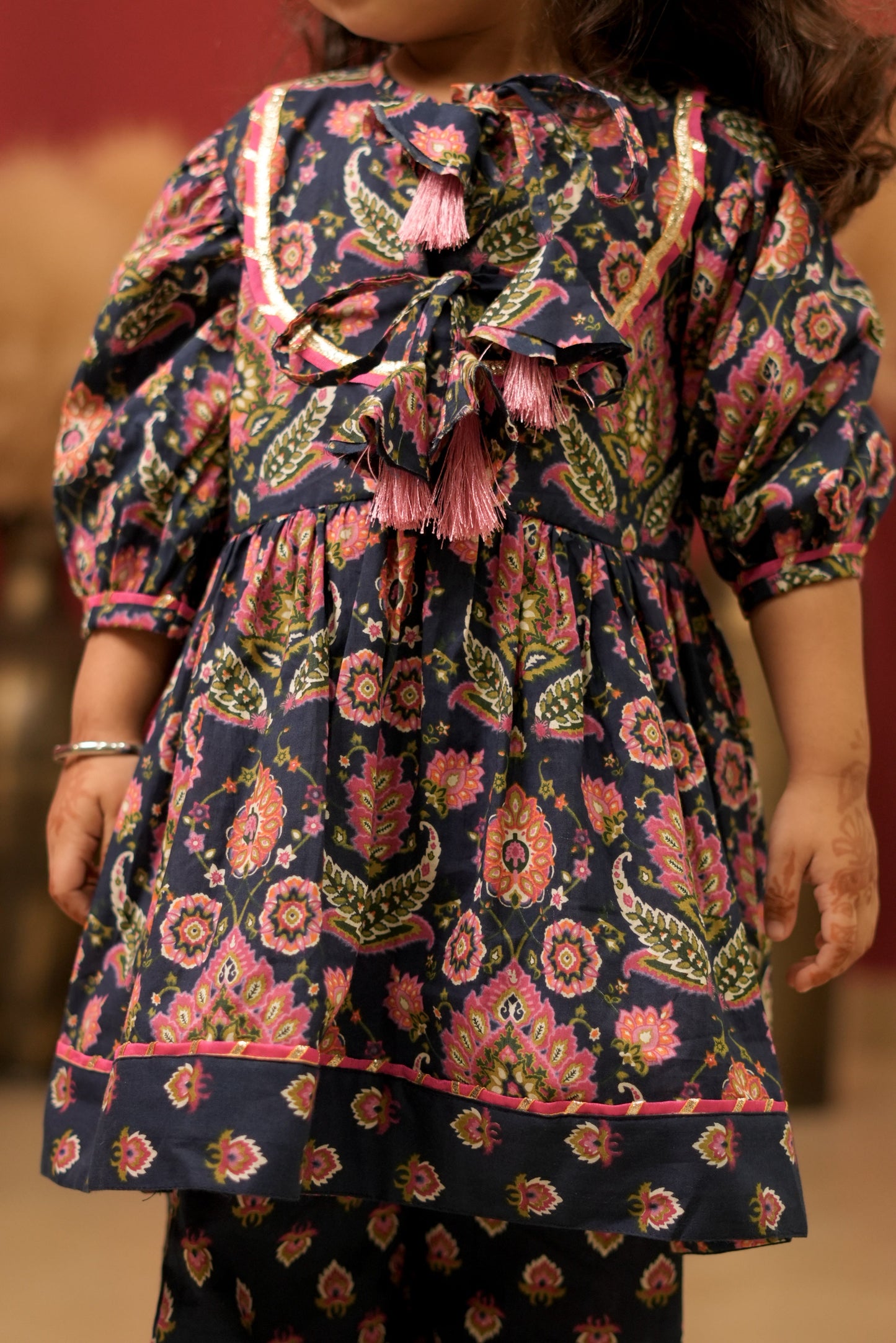 Pear Bear Traditional Turkish Motif Printed Angrakha set.