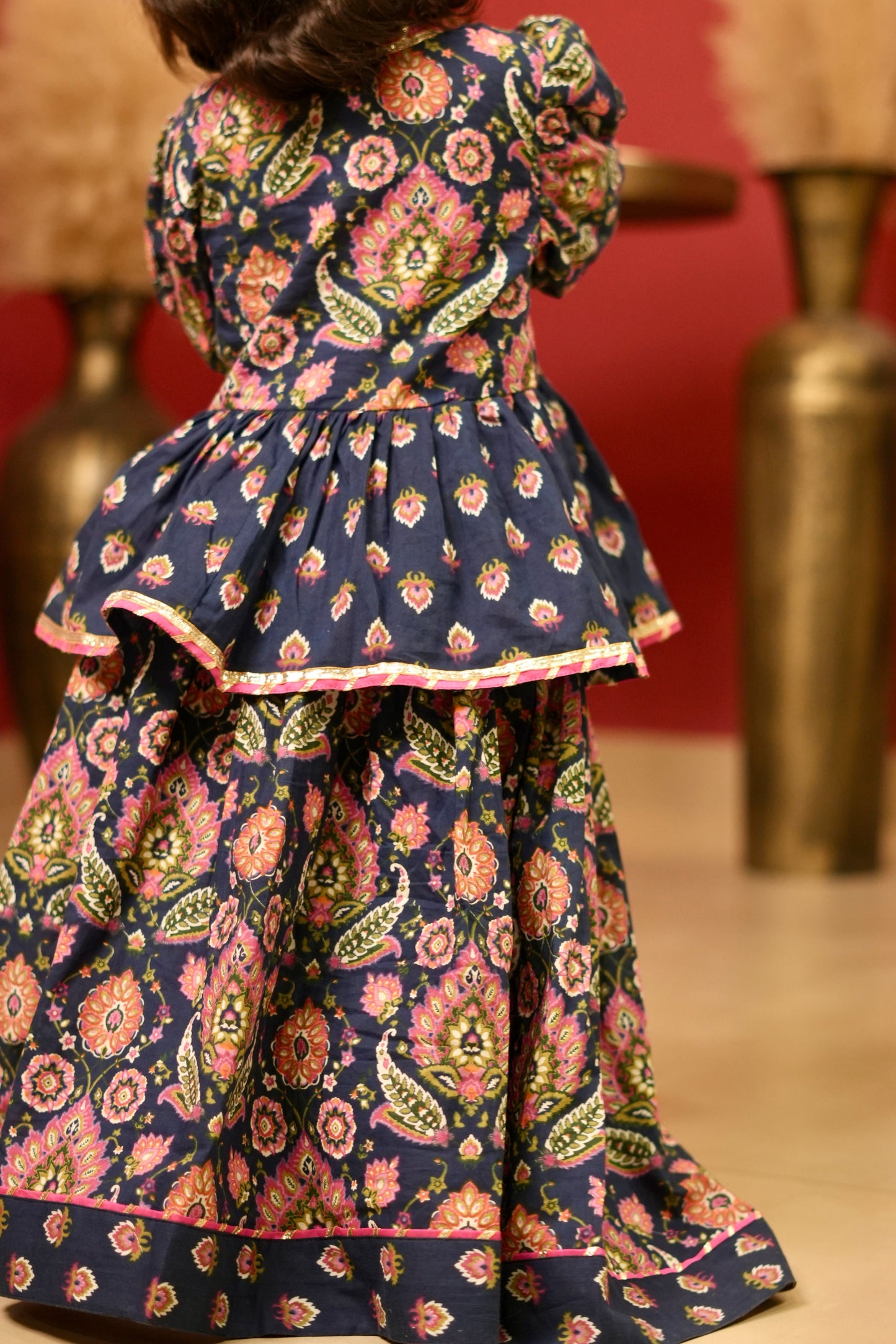 Pear Bear Traditional Turkish Motif Printed Lehenga.