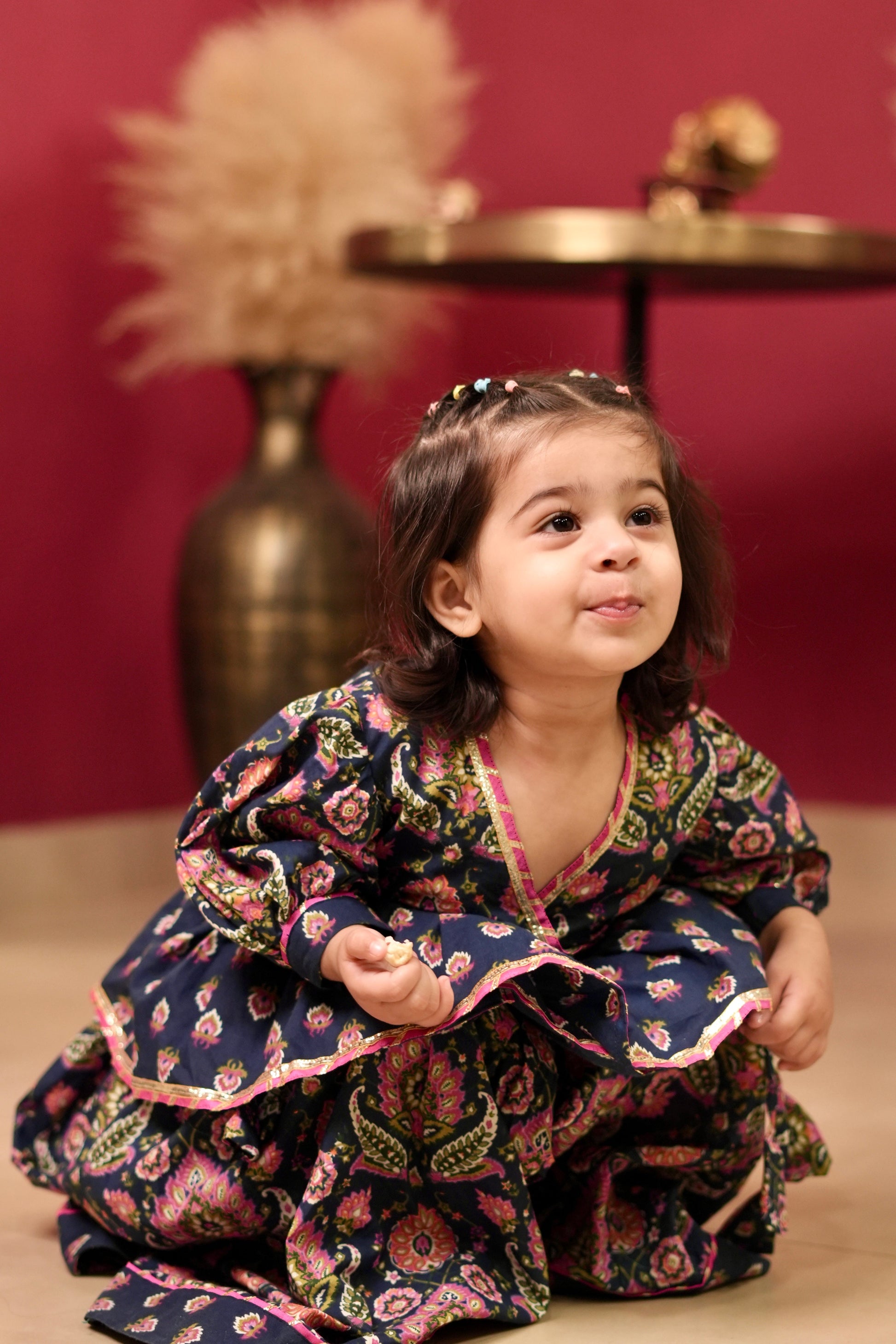 Pear Bear Traditional Turkish Motif Printed Lehenga.