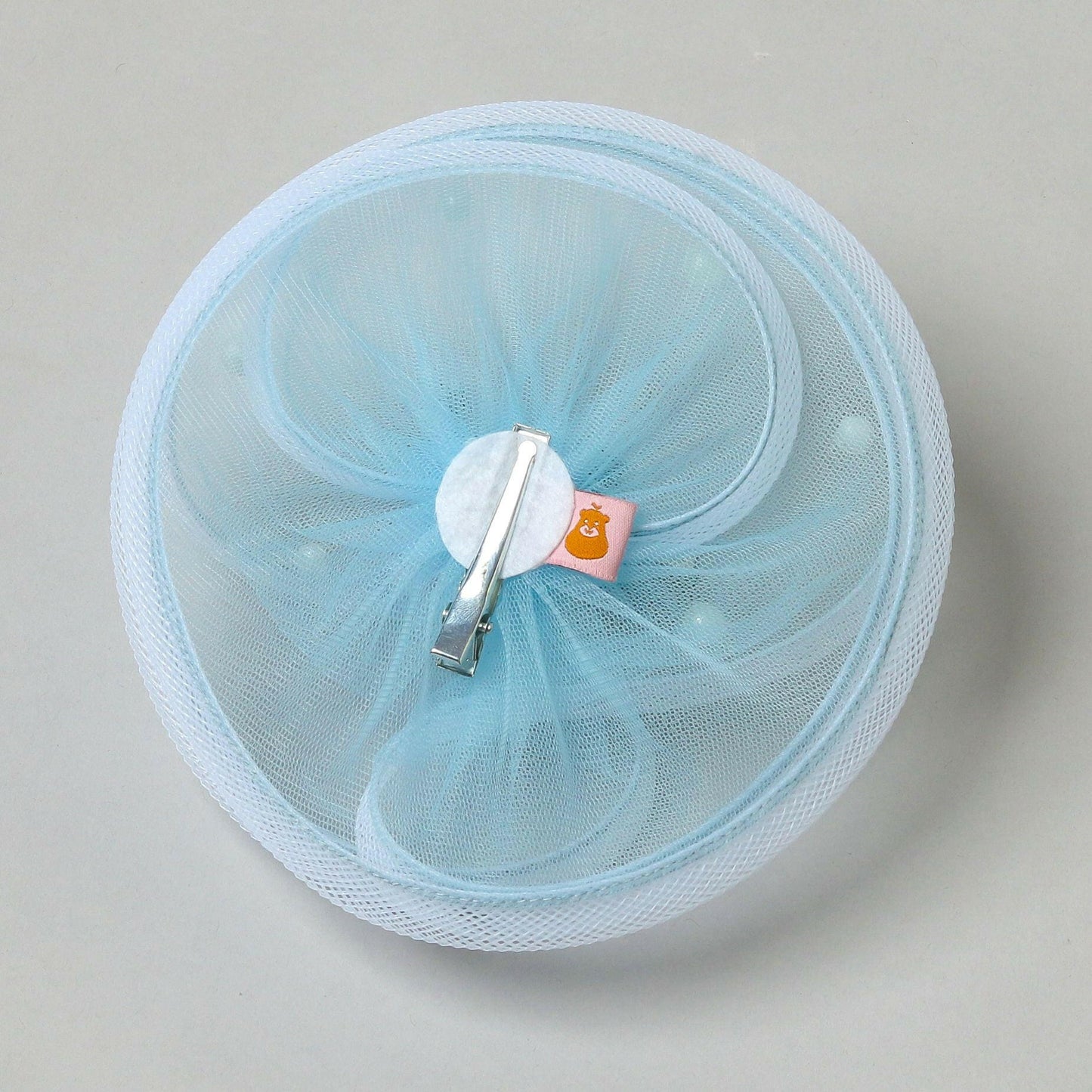 Pear Bear Twisted Powder Blue Alligator Hair Clip Fascinator.