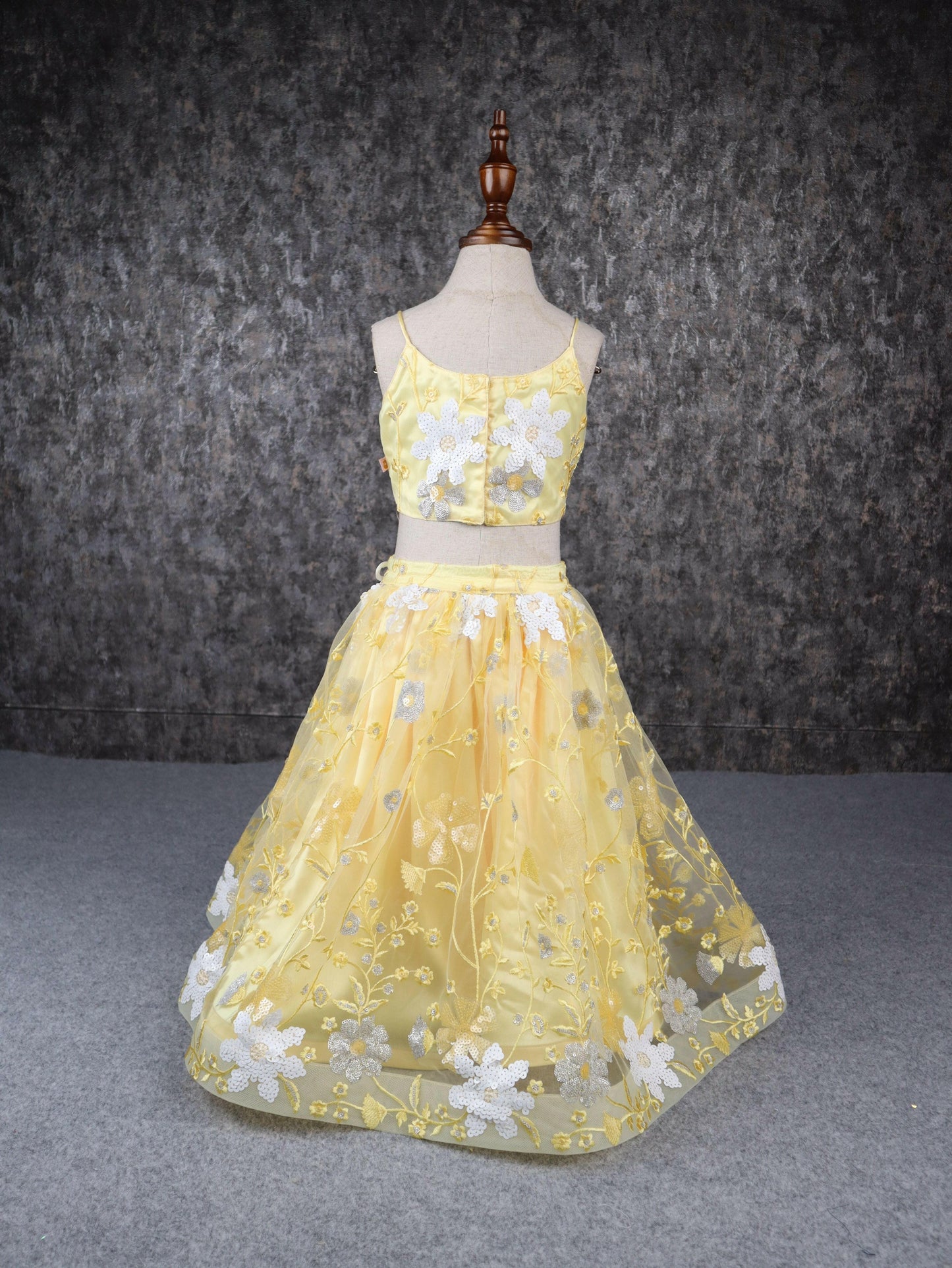 Pear Bear Yellow white beautiful lehenga.